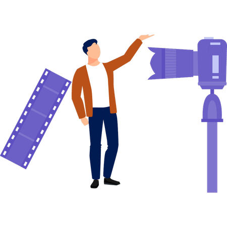 Man shooting with his camera  Illustration