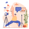 illustrations of shooting workout video