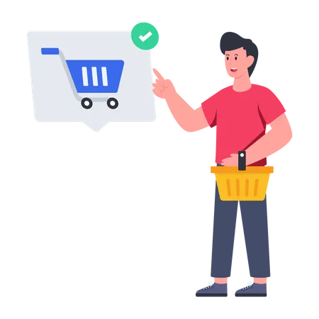 Man Shopping Online  Illustration