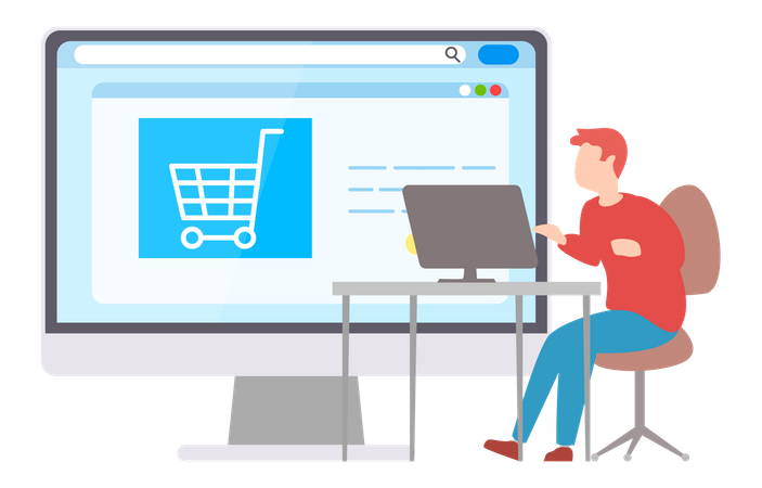 Man shopping online  Illustration