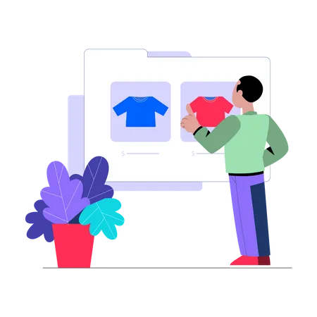 Man shopping online  Illustration