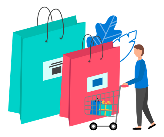 Man shopping online  Illustration