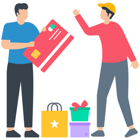 Man Shopping With Credit Card  Illustration