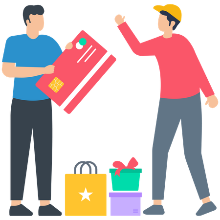 Man Shopping With Credit Card  Illustration