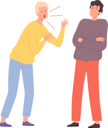 Man shouting on other man  Illustration