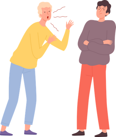 Man shouting on other man  Illustration