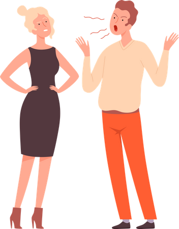 Man shouting on wife  Illustration