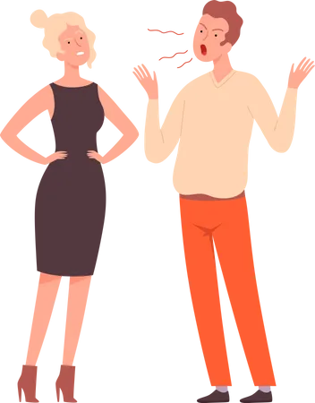 Man shouting on wife  Illustration