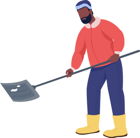 Man shoveling snow  Illustration