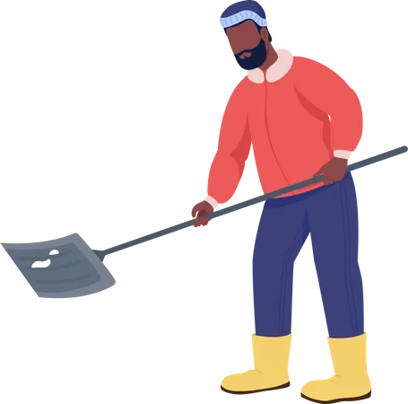 Man shoveling snow  Illustration