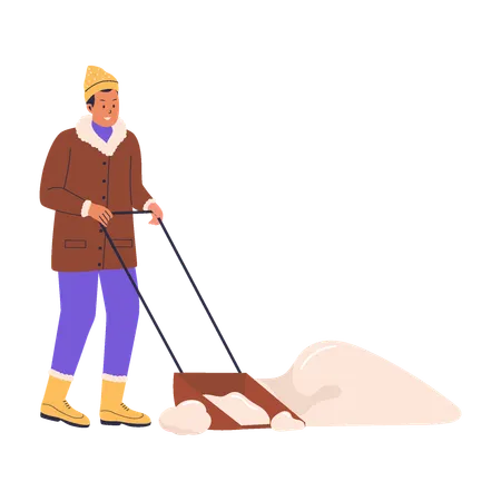 Man Shoveling Snow  Illustration