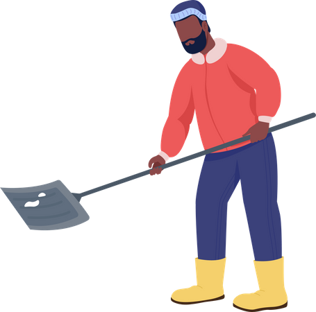 Man shoveling snow  Illustration