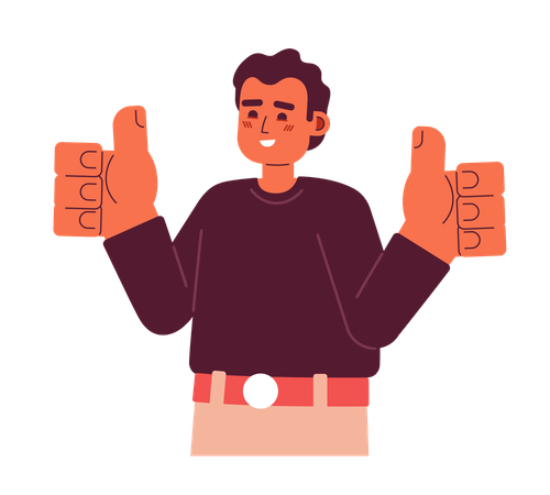 Man showing all right gesture  Illustration