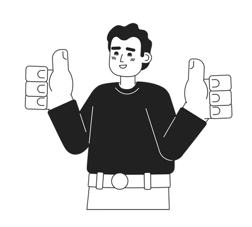 Man showing all right gesture  Illustration