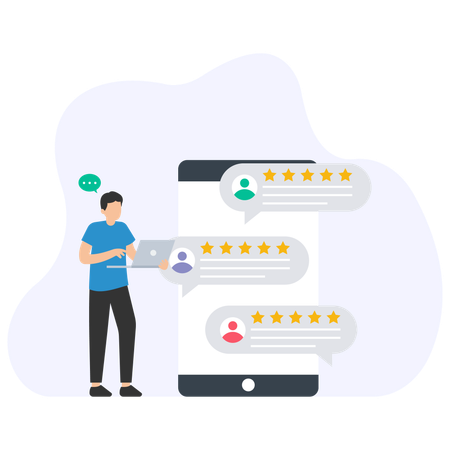 Man showing Audience Feedback  Illustration