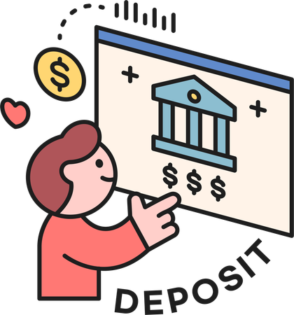 Man showing bank balance  Illustration