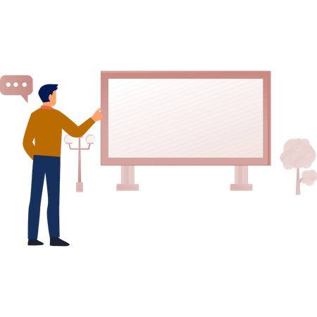 Man showing billboard  Illustration