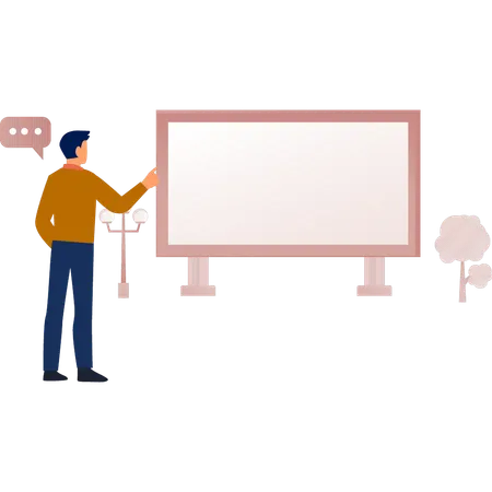 Man showing billboard  Illustration
