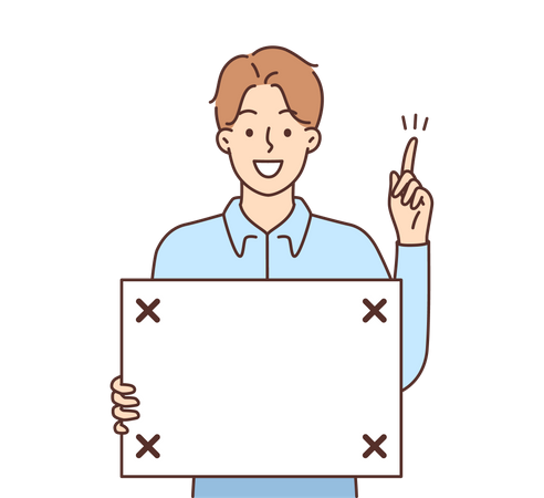 Man showing blank board  Illustration