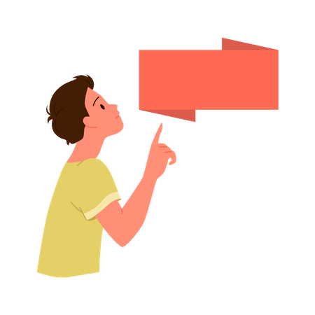 Man showing blank board  Illustration