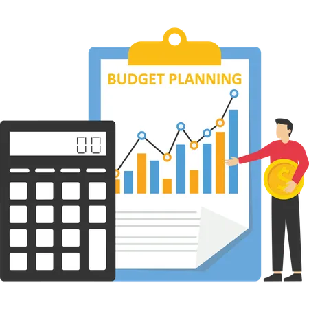 Budget Planning Or Income Management Spending And Expense Report Or Investment Balance Sheet Debt Calculation And Analysis Illustration