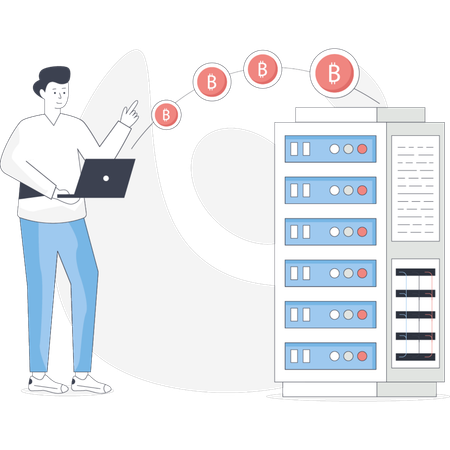 Man showing business database  Illustration