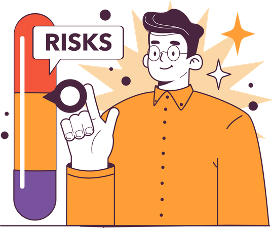 Man showing business risk  Illustration