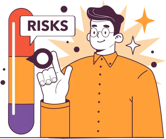 Man showing business risk  Illustration