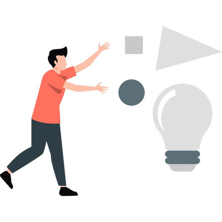 Man showing business solution  Illustration