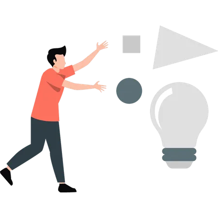 Man showing business solution  Illustration