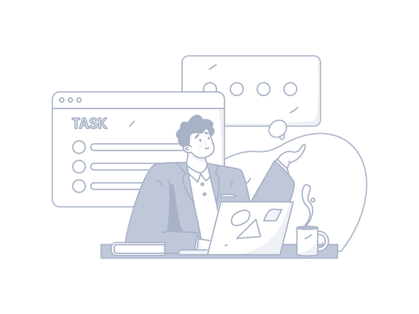 Man showing business task  Illustration