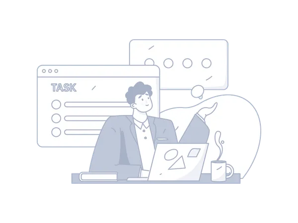 Man showing business task  Illustration