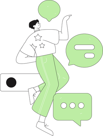 Man showing chatting  Illustration
