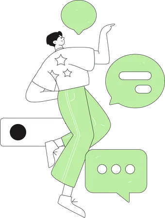 Man showing chatting  Illustration
