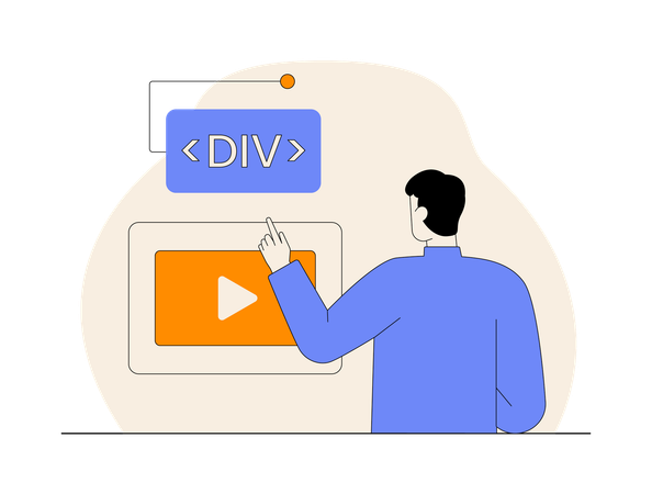 Man showing code div  Illustration