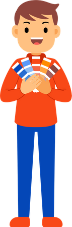 Man showing color shades  Illustration