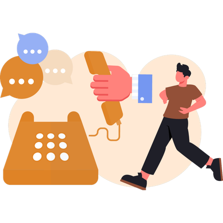 Man showing communication technology  Illustration
