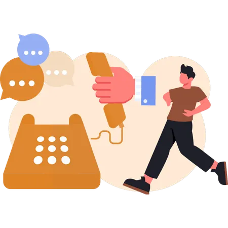 Man showing communication technology  Illustration