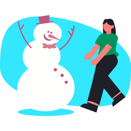 Man showing cute iceman  Illustration