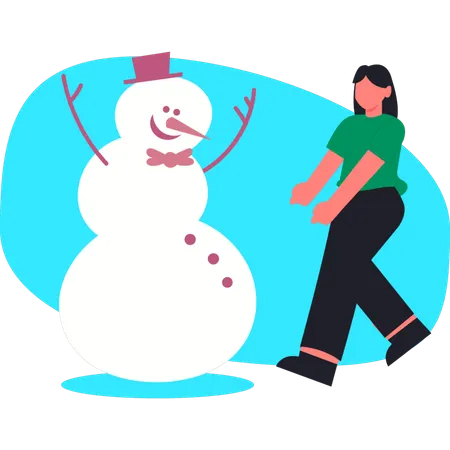 Man showing cute iceman  Illustration