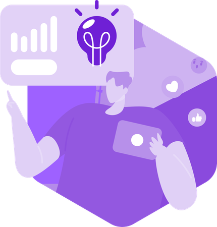 Man Showing Daily Workflow On Social Platform  Illustration