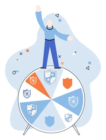 Man showing data protection  Illustration
