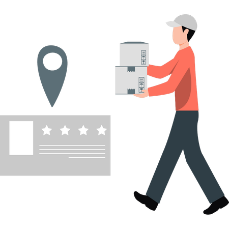 Man showing delivery  Illustration