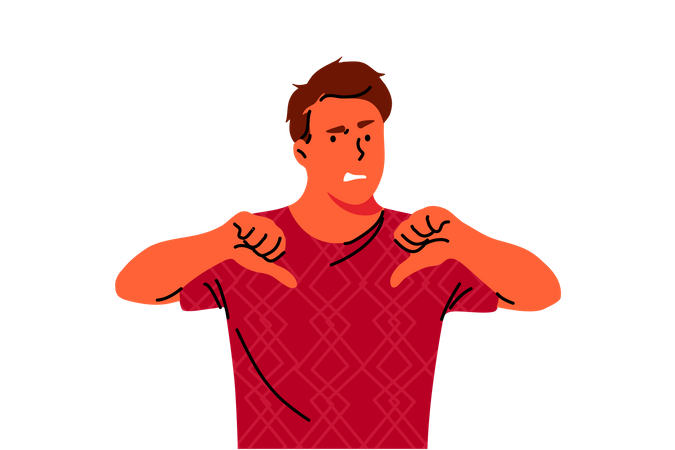 Man showing dislike gesture  Illustration