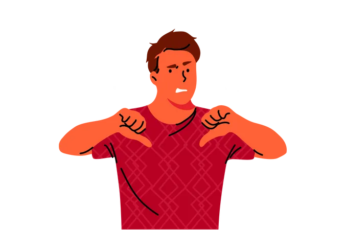 Man showing dislike gesture  Illustration