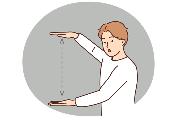 Man showing distance with hands  Illustration