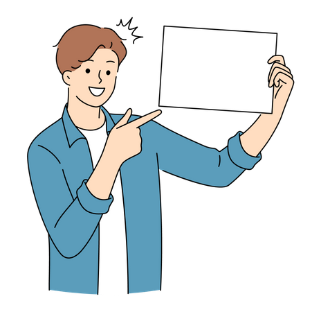 Man showing empty banner  Illustration