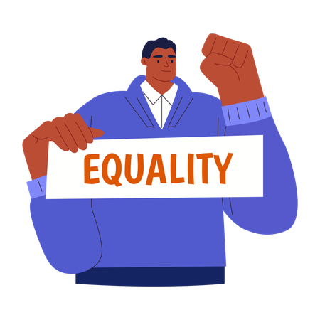 Man showing equality  Illustration