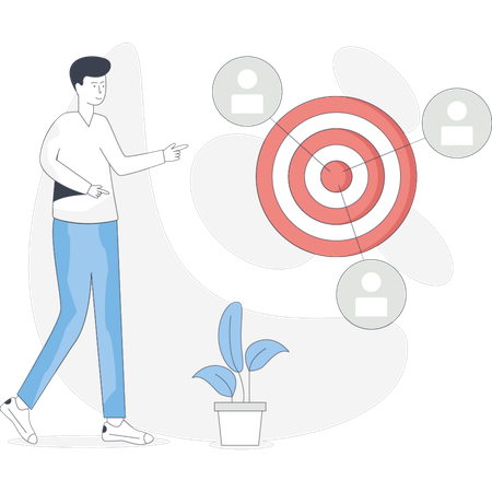 Man showing finance target  Illustration