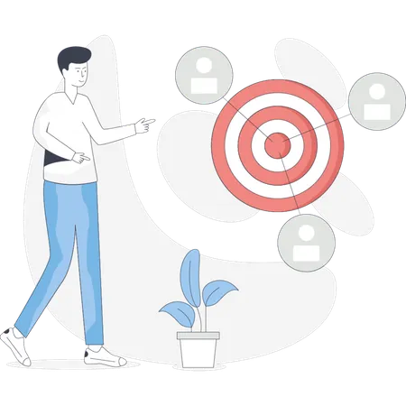 Man showing finance target  Illustration